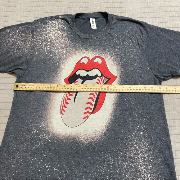 Tultex Rolling Stones Bleached Baseball T-Shirt Size Large - Picture 5 of 7
